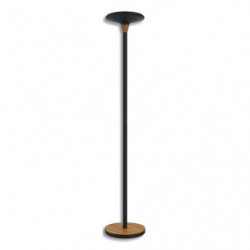 UNILUX Lampadaire LED Baly bamboo noir. Variateur d'intensité tactile sur le mât