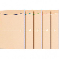 OXFORD Bloc agrafé en-tête TOUAREG 160 pages format A4. Couverture kraft brun recyclée