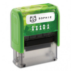 TRODAT Tampon Je marque mes affaires inclus lettres, dessins,étiquettes,bande themo,cassette encre noire