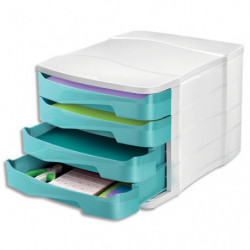 CEP Module de classement PROTECT 4 tiroirs - Dim (lxhxp) : 29,2 x 24,6 x 38,6 cm. Coloris vert d'eau