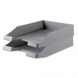HAN Corbeille à courrier KARMA en polystyrène. Jusqu'au format A4+. Dim (lxhxp) : 25,5x6,5x34,8 cm. Gris