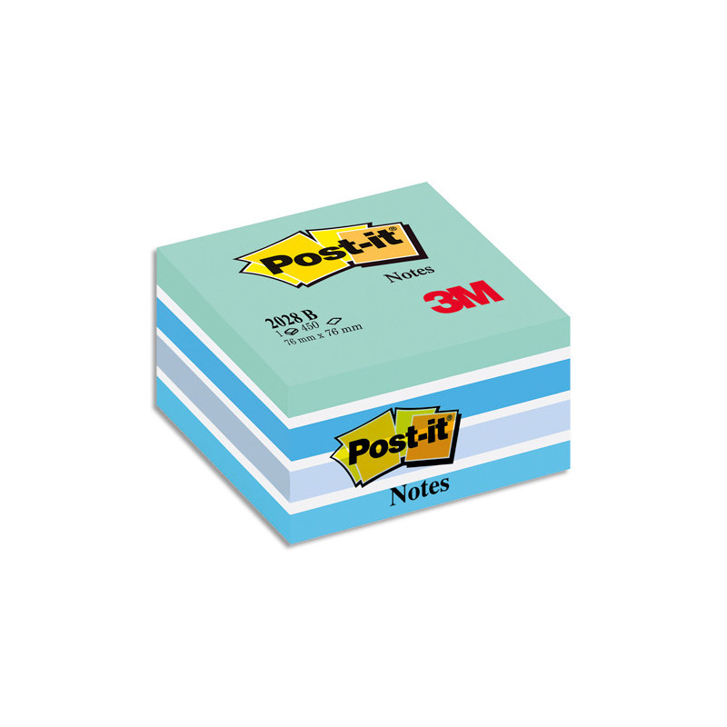 POST-IT Cubes POST-IT® Light Relax (pastel bleu) 450 feuilles 76 x 76 mm