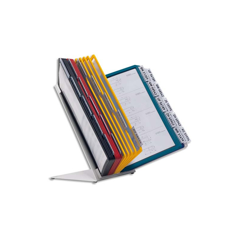DURABLE Pupitre de table Vario - onglets indexation en bristol Blanc - 30 pochettes A4 contours Assortis