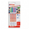 EDDING Pochette 4 marqueurs craie liquide E-4085 pointe ogive 1-2mm base eau. Coloris assortis métallisé