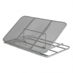 ALBA Support ordi portable 15 à17'' métal mesh Gris (Acier perforé) ultra-résistant,se replie entièrement