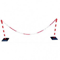 VISO Kit poteaux chaine plastic Rouge et Blanc 30x100x30 cm