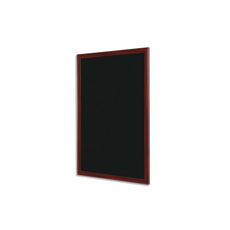 BI-OFFICE Ardoise murale Noire, cadre coloris merisier, livrée avec 2 craies et fixation L30 x H40 cm