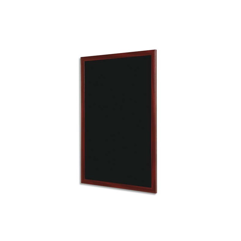 BI-OFFICE Ardoise murale cadre coloris merisier format L60 x H45 cm. Livrée avec fixations murales