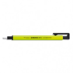 TOMBOW Stylo gomme MONO ZERO ronde 2,3mm diamètre, rétractable et rechargeable. Coloris Jaune Fluo
