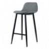 PAPERFLOW Lot de 2 tabourets MUST en polyester, pied noir, assise grise L50xP45xH73cm