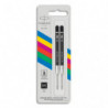 PARKER Blister de 2 recharges gel PARKER. Pointe moyenne. Encre noire
