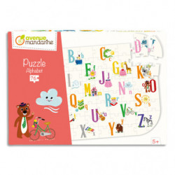 AVENUE MANDARINE Puzzle 76 pièces Abécédaire, 56x40cm, poster guide inclus.