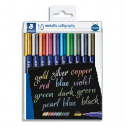 STAEDTLER® metallic calligraphy 8325 Design Journey - Set 10 marqueurs encre métallisée assortis