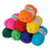 Lot de 8 petotes de fils acryliques 50g. Couleurs vives assorties. Longueurs environ 90m par bobine