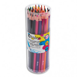 O'COLOR Pot de 48 crayons de couleurs en résine triangulaire.Diamètre crayon 7mm, mine 2,7mm. Assortis