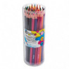 O'COLOR Pot de 48 crayons de couleurs en résine triangulaire.Diamètre crayon 7mm, mine 2,7mm. Assortis