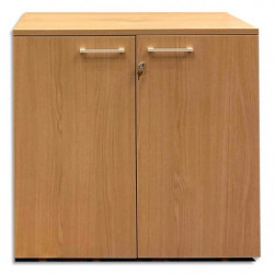 Armoire mélaminée EMMA 2 portes, hauteur 100cm. Coloris Blanc/Chêne