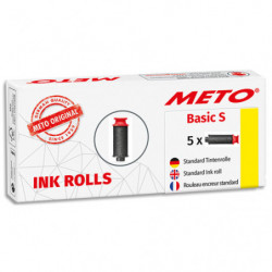 METO Pack de 5 rouleaux encreurs pour Meto Basic S 1 ligne