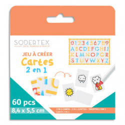 Cartes à jouer à customiser 350 g/m² - 8,4 x 5,5 cm - 60 pcs - 1 coloris
