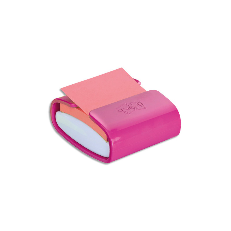 POST-IT Dévidoir z-notes Super Sticky Post-it® PRO Fuchsia + 1 bloc Vert néon 76x76 mm, 90 feuilles