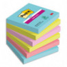 POST-IT Lot de 6 blocs Notes Super Sticky POST-IT® couleurs COSMIC 90 feuilles 76 x 76 mm