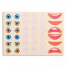 CLEOPATRE Pochette de 20 feuilles de gommettes visages. 720 gommettes.