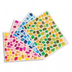 CLEOPATRE Pochette de 9 planches de gommettes mosaïque : 990 gommettes, Camaïeux de 3 couleurs.