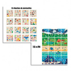 CLEOPATRE Lot de 4 ateliers gommettes : 16 planches ateliers et 16 planches de 15 gommettes thématiques.
