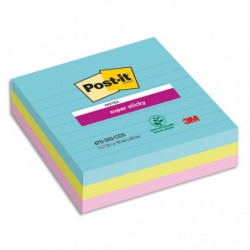 POST-IT Lots de 3 blocs Notes Super Sticky POST-IT® COSMIC 70 feuilles 101 x 101 mm