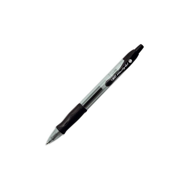 BIC Gel-ocity Stylos Gel Rétractables Pointe Moyenne (0,7 mm) - Noir