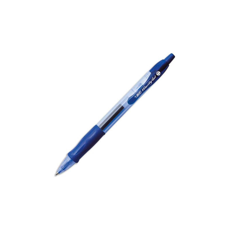 BIC Gel-ocity Stylos Gel Rétractables Pointe Moyenne (0,7 mm) - Bleu