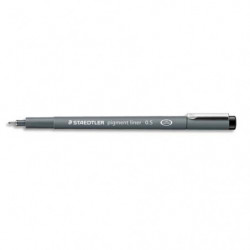 STAEDTLER Stylo-feutre Noir pointe calibrée PIGMENT LINER largeur de trait 0,5 mm