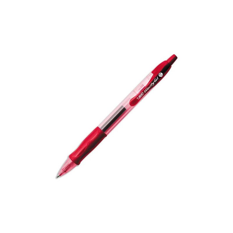 BIC Gel-ocity Stylos Gel Rétractables Pointe Moyenne (0,7 mm) - Rouge