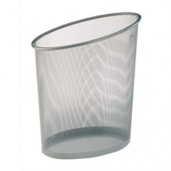 ALBA Corbeille à papier en métal Mesh argenté 18 litres - Dimensions : L35,5 x H39 x P24 cm