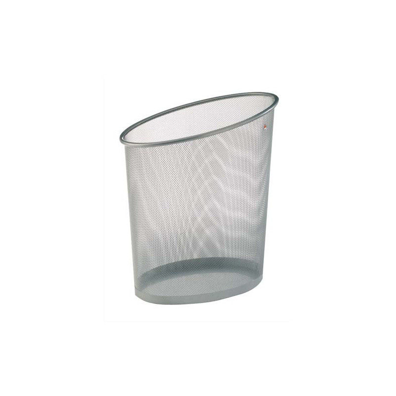 ALBA Corbeille à papier en métal Mesh argenté 18 litres - Dimensions : L35,5 x H39 x P24 cm