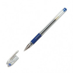 PILOT Stylo à bille pointe fine encre gel Bleue corps plastique avec grip caoutchouc et capuchon G1 GRIP