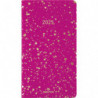 OBERTHUR Semainier CELESTE 16 poche,Janvier à Décembre 2025, format 9.5x17.5cm, couv souple PU Fuchsia