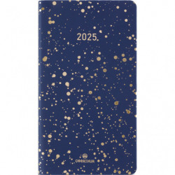 OBERTHUR Semainier CELESTE 16 poche,Janvier à Décembre 2025, format 9,5x17,5cm, couv souple PU Marine