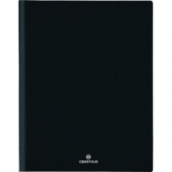 OBERTHUR Semainier MALMO 27 spiralé, Janvier à Décembre 2025, format 22x28cm, couv amovible PVC Noir