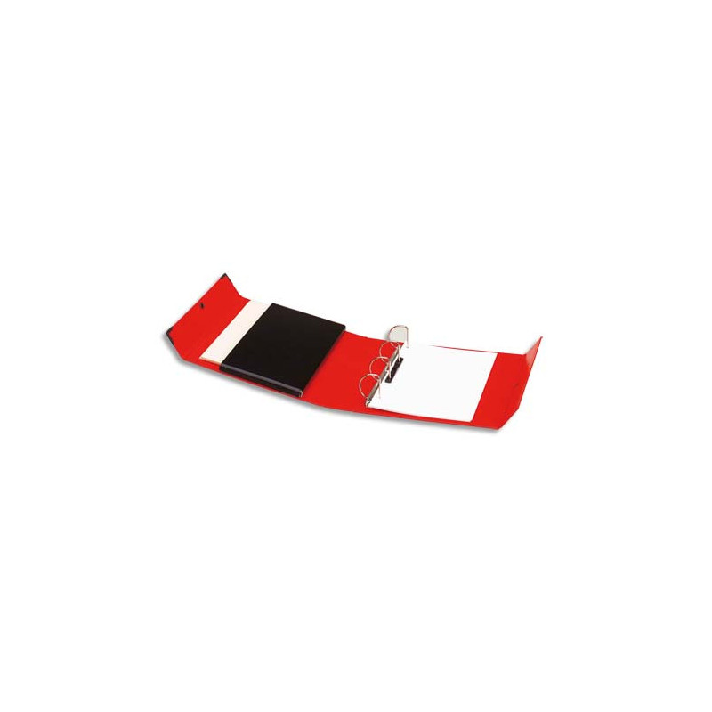 ARIANEX Classeur à 4 anneaux en D dos de 8 cm avec fermeture à pression Innovation en balacron Rouge