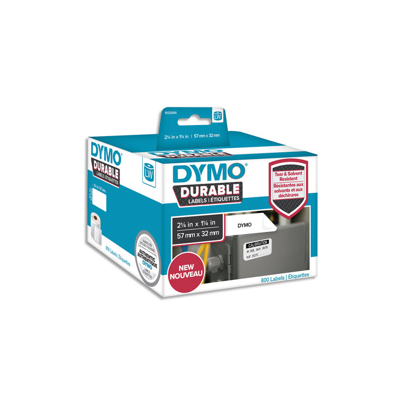 DYMO Rouleau de 800 étiquettes LabelWriter Durable 57x32mm Noir/Blanc 2112289