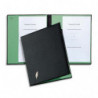 EMEY Parapheur double clip de maintien 1 compartiment couverture Noire ouatinée intérieur buvard Vert