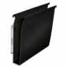 OBLIQUE AZ Paquet de 10 dossiers suspendus ARMOIRE en polypro opaque 5/10e.Fond 50, bouton-pression. Noir