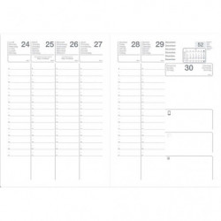 QUO VADIS Agenda EXDI Eco d&#39;Août à Juillet 2025, 1 sem&#47;2 pages avec notes, format 10x15cm couv. PVC Noire