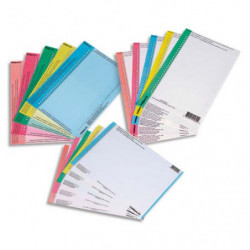 OBLIQUE AZ Sachet de 10 planches étiquettes n°9 réversibles pour dossiers suspendus armoire. Assortis