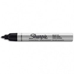 SHARPIE Marqueur Indélébile pointe Ogive moyenne Noir, corps métal