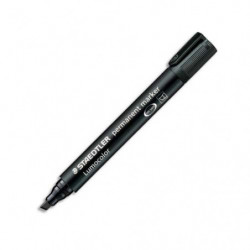 STAEDTLER Marqueur permanent pointe biseau corps plastique encre Noire à base d'alcool ne sèche pas 350