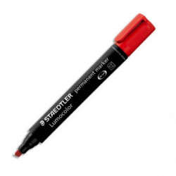 STAEDTLER Marqueur permanent pointe biseau corps plastique encre Rouge à base d'alcool ne sèche pas 350