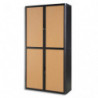 PAPERFLOW EasyOffice armoire démontable corps en PS teinté Noir Hêtre - Dimensions L110xH204xP41,5 cm