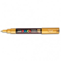 UNI POSCA Marqueur peinture à eau, encre à pigmentation Or, pointe extra fine PC1MC OR